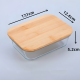 Glass Container With Wooden Lid Medium